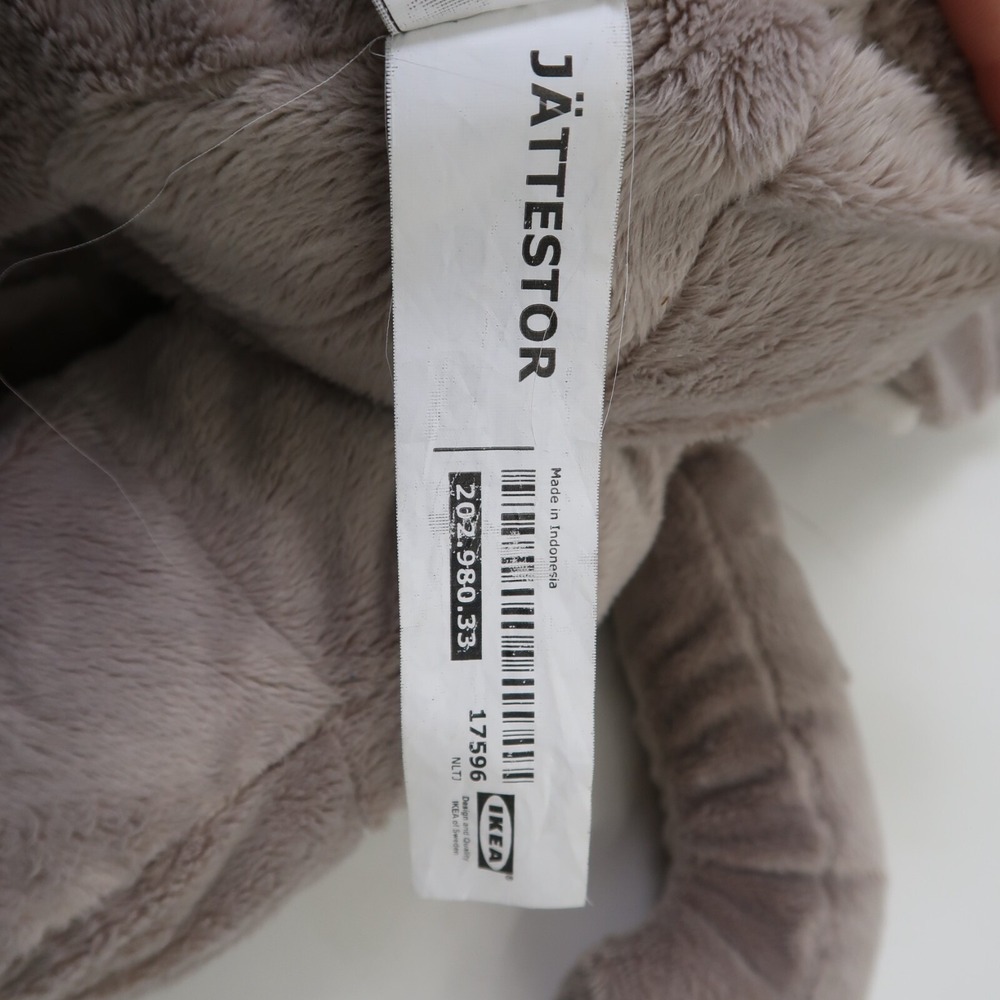 24" IKEA Big Plush Elephant Stuffed Animal Jungle Large Super Soft Gray Floppy - Picture 5 of 7